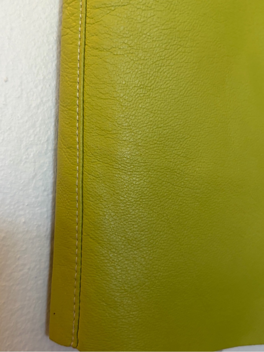 Women’s Lime Green lambskin Leather Pencil Skirt - Picture 4 of 5